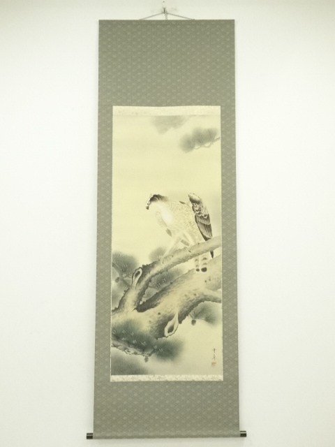 JAPANESE WALL HANGING SCROLL / HAND PAINTED / HAWK / ARTIST WORK